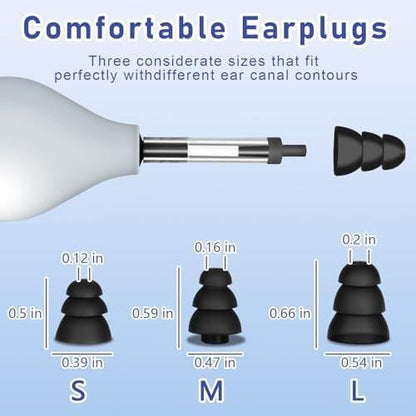 Ear Pressure Relief Suction Device, Tinnitus Relief for Ringing Ears, Portable & Effective Ear Pressure Reliever Device, Ideal for Flying, Reduces Tension with 3 Sizes of Earbuds