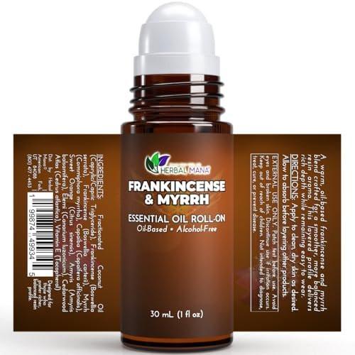Frankincense & Myrrh Essential Oil Roll-On, 30 mL (1 fl oz) – Pre-Diluted Aromatherapy Rollerball in Fractionated Coconut Oil (FCO) – Alcohol-Free Pulse Point Oil Roller - görsel 14