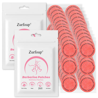 Zurfoup Berberine Patches with L Glutamine, Chromium, Pomegranate and Cinnamon, 8-Hour Long-Lasting Formula Support, Suitable for Men and Women's (60PCS)