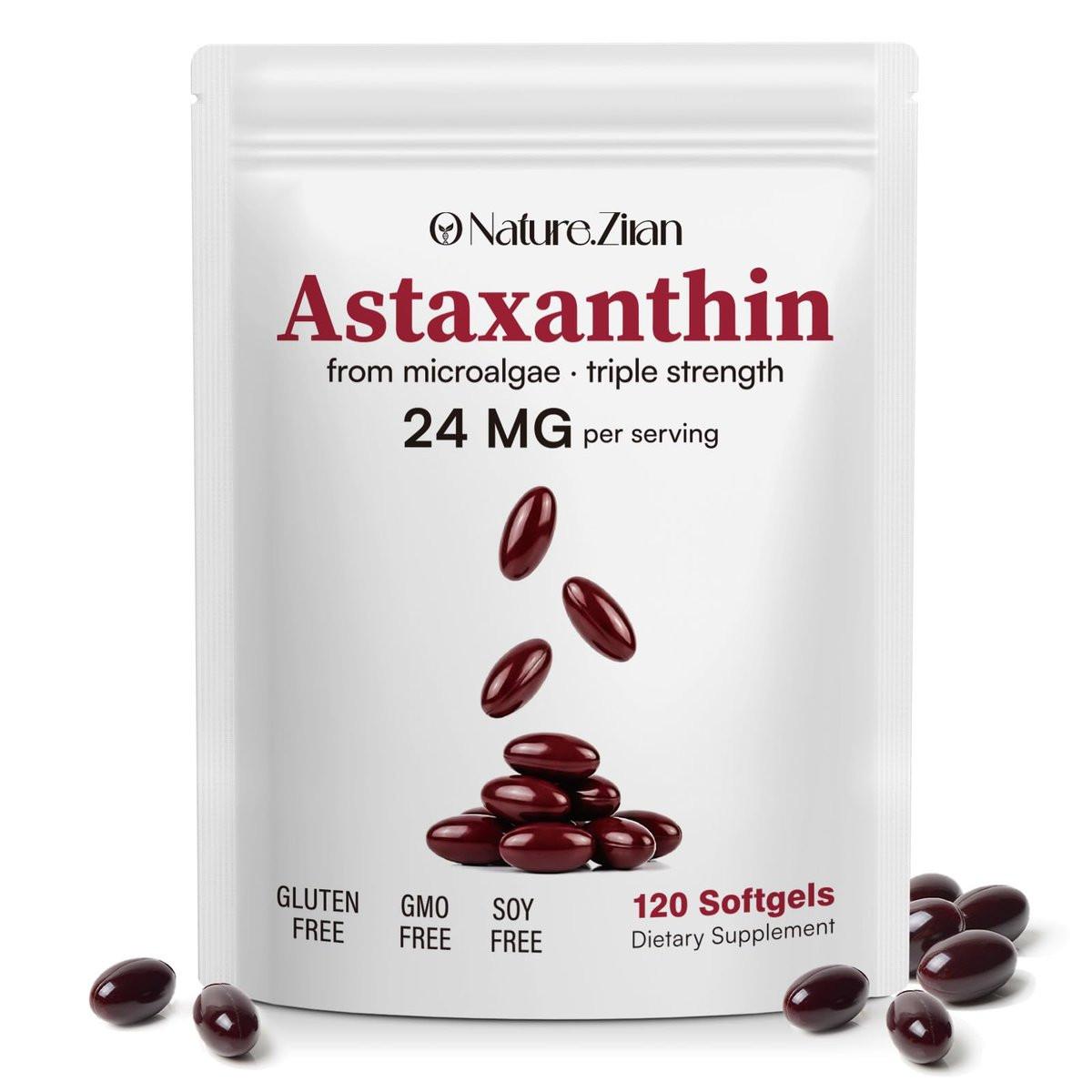 O NATURE . ZIRAN Astaxanthin Supplements 24mg, Antioxidants Supplement, Supports for Eye & Joint & Skin Health | 4 Month Supply | 120 Softgels - görsel 8