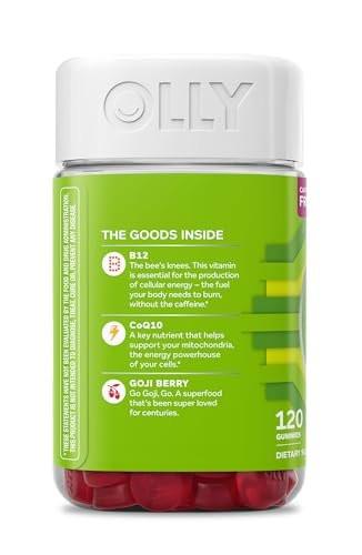 OLLY Daily Energy Gummy, Caffeine Free Cellular Energy Production, Vitamin B12, CoQ10, Goji Berry, Adult Chewable Supplement, Tropical Passion Flavored, 60 Day Supply - 120 Count - görsel 4