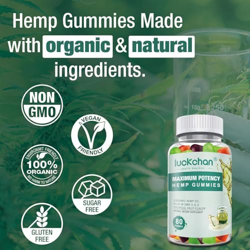 (1 Pack) Hemp Gummies for Sleep, Pain, Anxiety – Pure Extra Strength Organic Hemp Oil Gummies – 100% Natural Bear High Potency Hemp Gummy for Adults – 80 Count - görsel 5