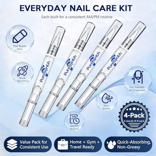 Extra Strength Nail Fungus Repair Pen (OTC Maximum Strength), 25% Undecylenic Acid + Aloe & Vitamin E, For Thick Yellow Discolored Nails, 12 mL (0.41 fl oz) Total, 4-Pack, Designed in USA - görsel 8