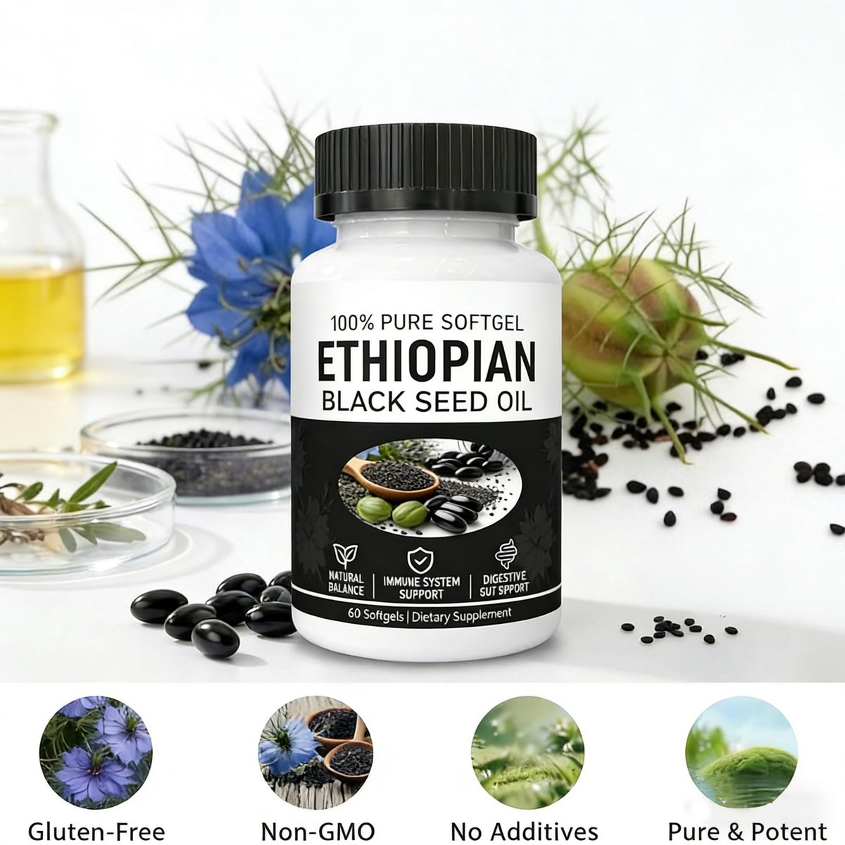 Yiishuiil Black Seed Oil, Ethiopian Black – Organic Cold-Pressed: Our oil is extracted using a gentle cold-press – Image 15