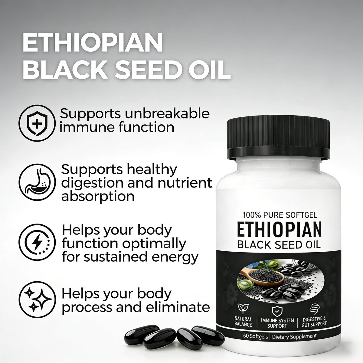 Yiishuiil Black Seed Oil, Ethiopian Black – Country of Origin: Ethiopia – Image 13