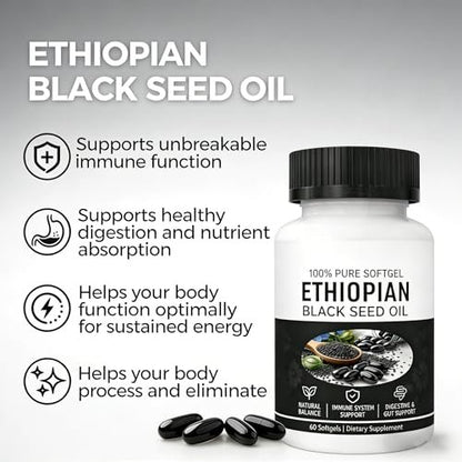 Yiishuiil Black Seed Oil, Ethiopian Black – Standardized Thymoquinone Content: Each capsule delivers a consistent – Image 14