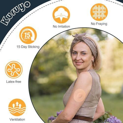 35Pack Libre 3 Sensor Covers Waterproof Libre 3 Plus Sensor CGM Adhesive Patches Skin Friendly Hypoallergenic & Latex-Free Overpatch Tape, One-Hand Easy Peel Tab, Beige