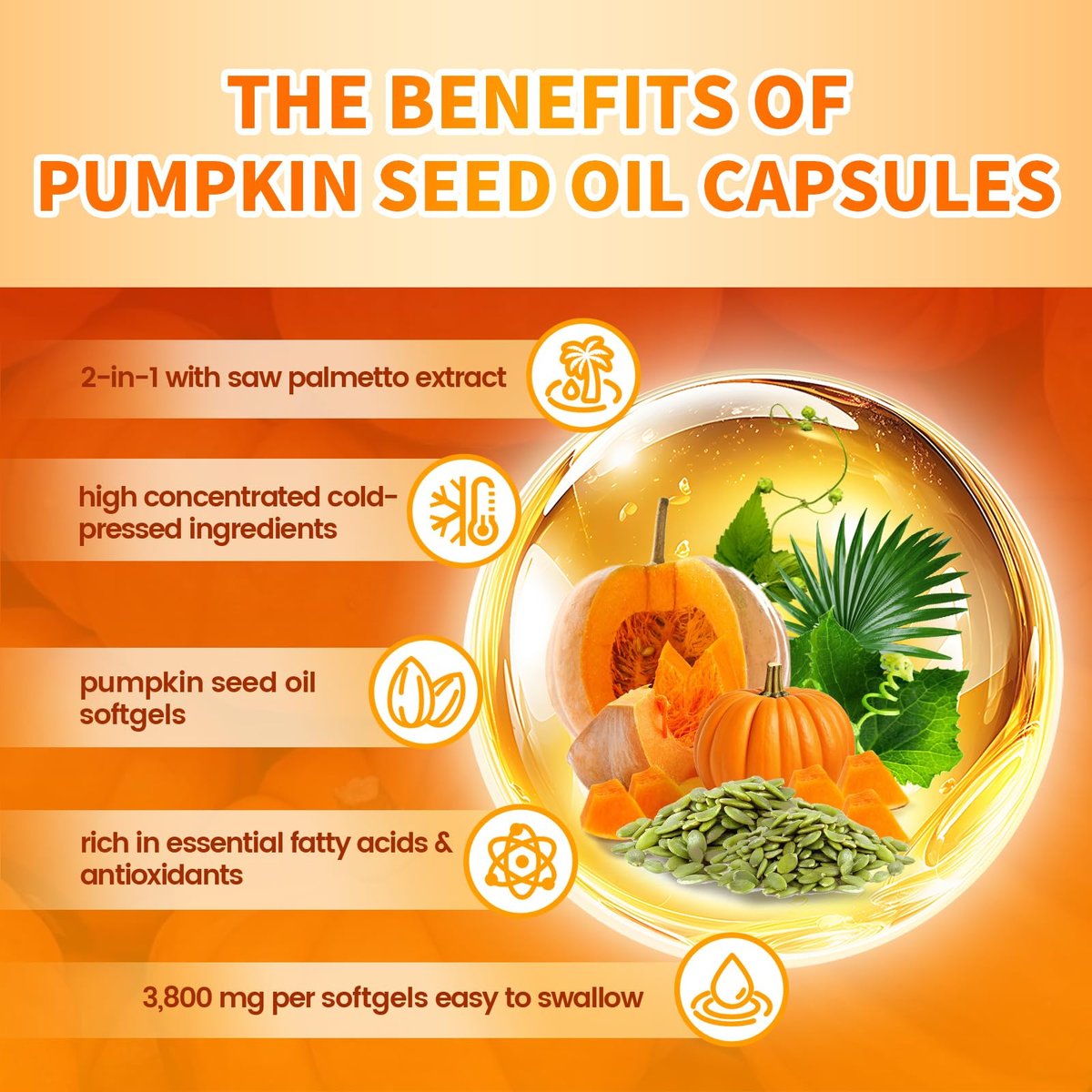 VivoNu Pumpkin Seed Oil with Saw Palmetto – Key Ingredients: Pumpkin Seed Oil, Saw Palmetto – Image 10