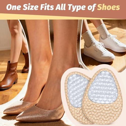Metatarsal Pads for Women: Ball of Foot Cushions (2 Pairs) - Heel Inserts for Women - Anti Slip High Heel Comfort Pads All Day Pain Relief - One Size Fits Shoe Inserts - görsel 2