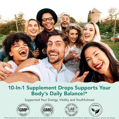 Soursop Bitters Liquid Drops 12-in-1 Complex - 2 Fl Oz | Enriched with Sea Moss, Moringa, Turmeric & Ashwagandha Extract | Herbal Tonic for Immune Support & Digestive Wellness | Vitamin C & D3 | Vegan