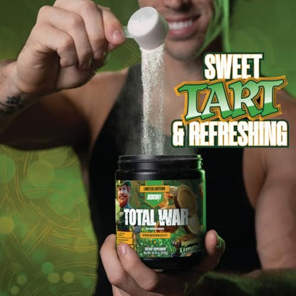 REDCON1 Total War Pre Workout - Leprechaun Limeade, 320mg Caffeine, Beta Alanine + L-Citrulline Malate, Increase Pump & Focus (30 Servings)