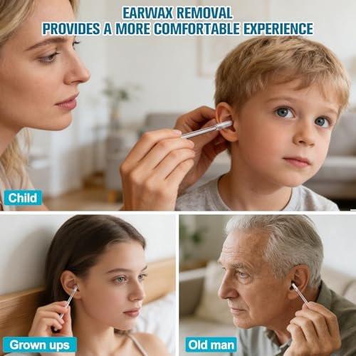 48 Pack Earwax Removal Adhesive Swabs, 2026 New Reusable Earwax Removal Adhesive Swabs, Adult Spiral Ear Wax Removal Ear Scoop Remover Tool with Dust Cover Packaging, Gentle Ear Cleaner Tool - görsel 4