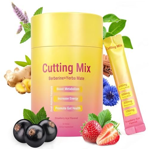 Warmbioder Cutting Drink Mix | Supports Satiety Signaling, Energy & Gut Health with Berberine, Chromium, FOS, Yerba Mate & 5-HTP, Strawberry Açaí – 30 Sticks - görsel 13