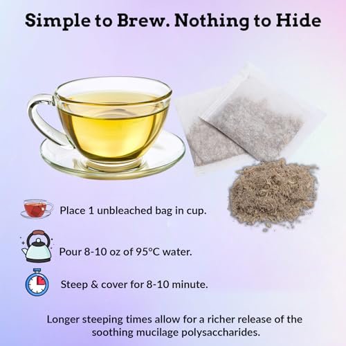 Cure Wid Pure | Organic Marshmallow Root Tea Bags 2g x 50 Count | Caffeine Free Non-GMO Marshmallow Tea in Eco-Conscious Tea Bags | Althaea Officinalis Herbal Tea Supports Throat Gut & Natural Comfort - görsel 10