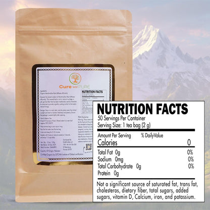 Cure Wid Pure | Organic Marshmallow Root Tea Bags 2g x 50 Count | Caffeine Free Non-GMO Marshmallow Tea in Eco-Conscious Tea Bags | Althaea Officinalis Herbal Tea Supports Throat Gut & Natural Comfort