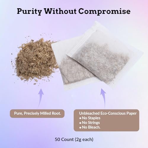 Cure Wid Pure | Organic Marshmallow Root Tea Bags 2g x 50 Count | Caffeine Free Non-GMO Marshmallow Tea in Eco-Conscious Tea Bags | Althaea Officinalis Herbal Tea Supports Throat Gut & Natural Comfort - görsel 12