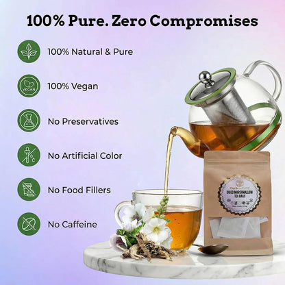Cure Wid Pure | Organic Marshmallow Root Tea Bags 2g x 50 Count | Caffeine Free Non-GMO Marshmallow Tea in Eco-Conscious Tea Bags | Althaea Officinalis Herbal Tea Supports Throat Gut & Natural Comfort