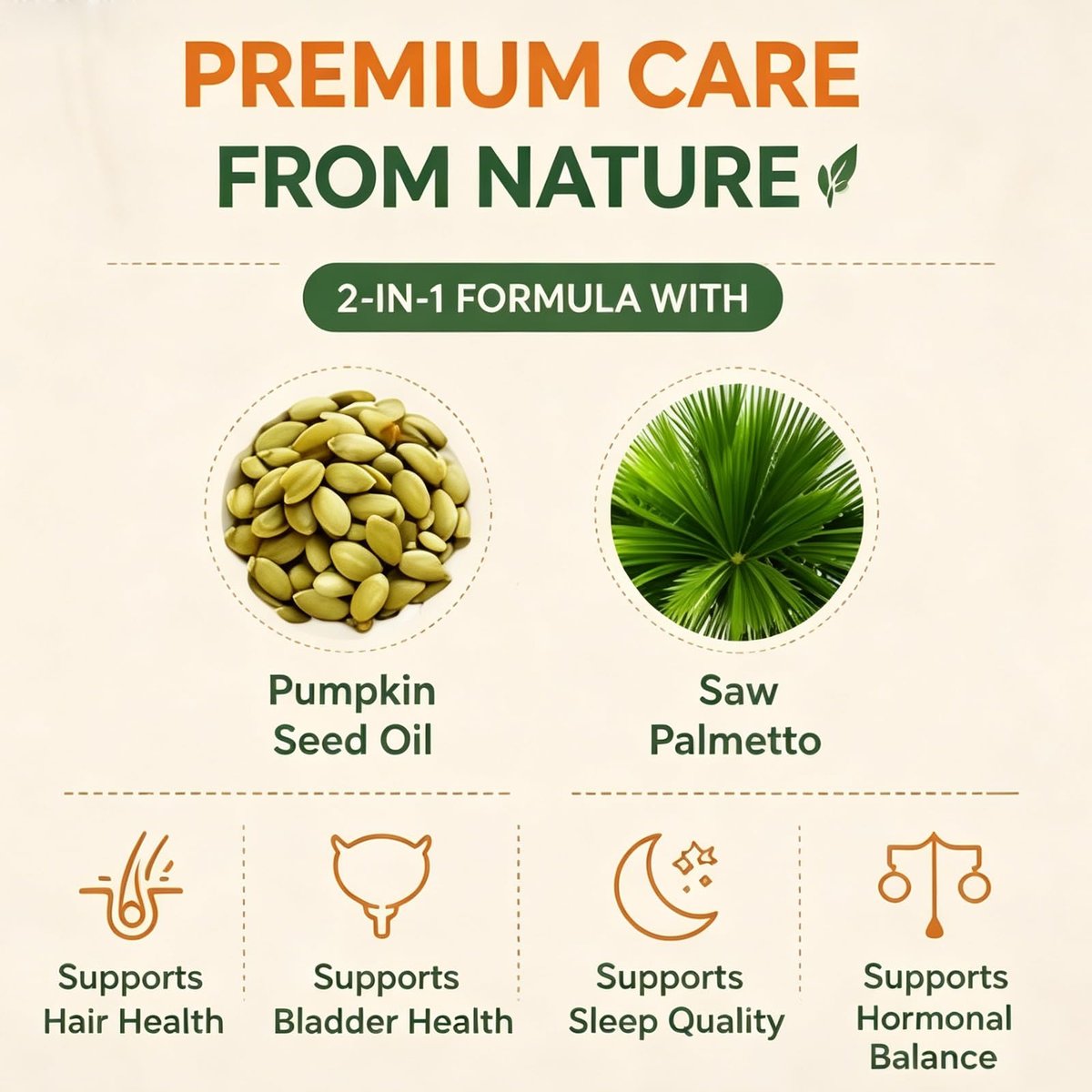Everly Pumpkin Seed Oil with Saw Palmetto, Cold Pressed, Pure Virgin Oil, Rich in Essential Fatty Acids, Cold Pressed Pumpkin Seed Oil Capsules, Non-GMO, 60 SOFTGELS (1PCS) - görsel 7