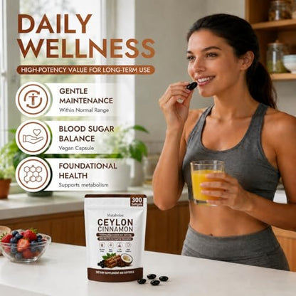 rethes Metabolae Ceylon Cinnamon, 7200 mg Equivalent per Serving, Gluten Free, Non-GMO, 300 Softgels