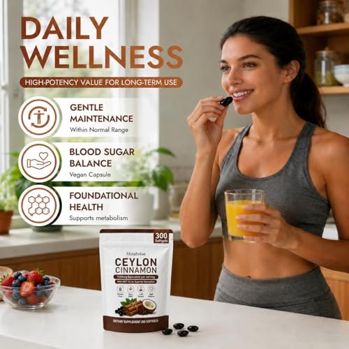 rethes Metabolae Ceylon Cinnamon, 7200 mg Equivalent per Serving, Gluten Free, Non-GMO, 300 Softgels - görsel 7