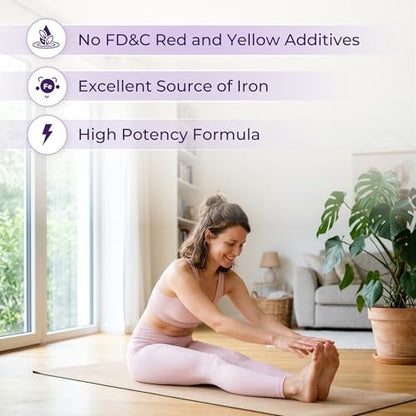 PlusPharma Iron 65 mg (from 325 mg Ferrous Sulfate), 200 Tablets, High Potency Iron Supplement, Non-GMO, Gluten Free, No Synthetic Dyes