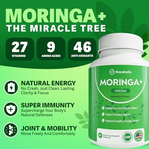 Rosabella Moringa+ - 60 Count (Pack of 1) - Pure Moringa Supplement - görsel 4