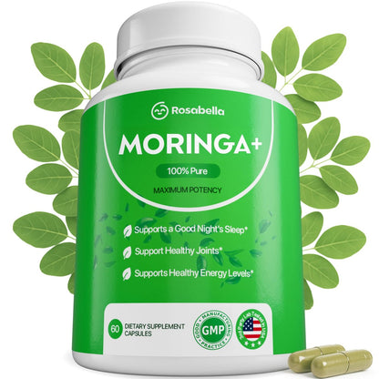 Rosabella Moringa+ - 60 Count (Pack of 1) - Pure Moringa Supplement
