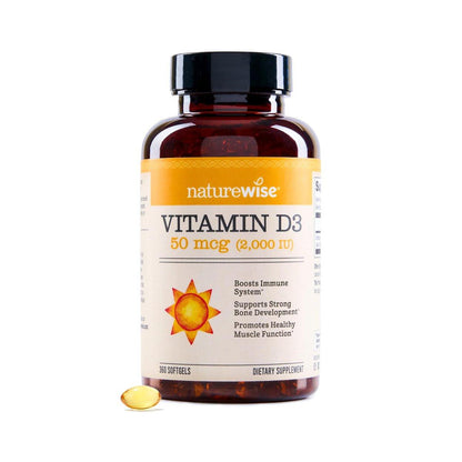 NatureWise Vitamin D3 2000iu (50 mcg) 1-Year – Immune Support: Vitamin D3 plays a crucial role in modulating the – Image 1