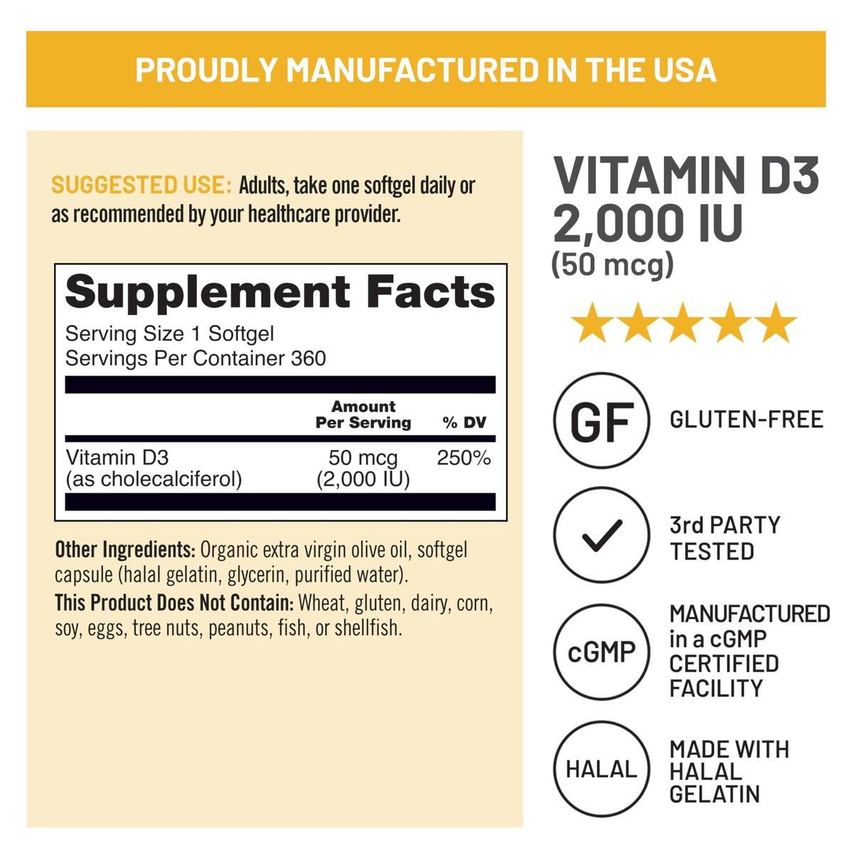 NatureWise Vitamin D3 2000iu (50 mcg) 1-Year – 1-Year Supply: 360 softgels provide a full year of support at a – Image 7